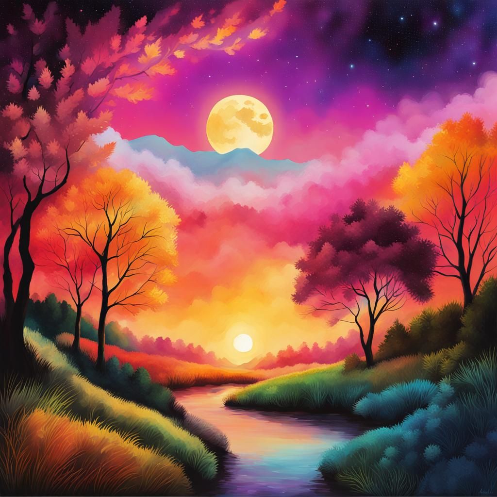 Colorful Digital Painting with Intricate Details