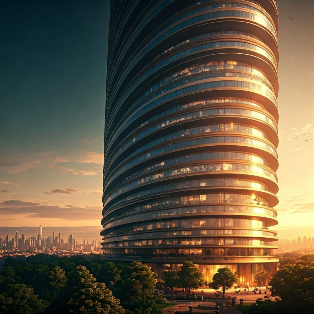 Solar-Punk Skyscraper Rises in Majestic, Organic Style