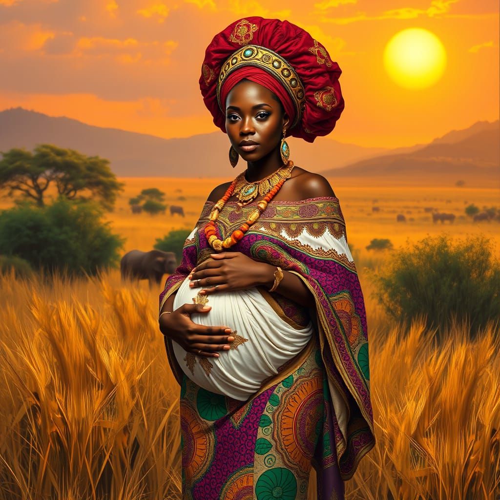 African   Goddess,  9 months pregnant   by @Micha2222
