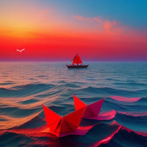 Boats move on the sea