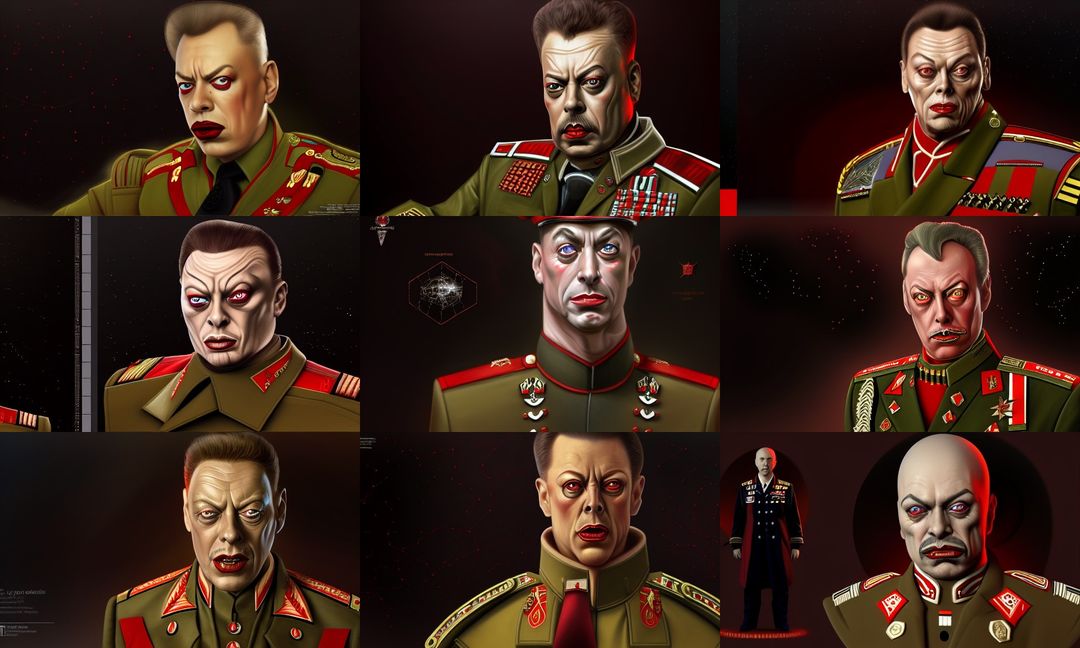 Intricate Portrait Command And Conquer Red Alert Tim Curry Anatoly Cherdenko Military 0829