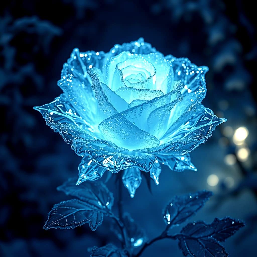 Blue Rose of Ice  by @Lina Poe