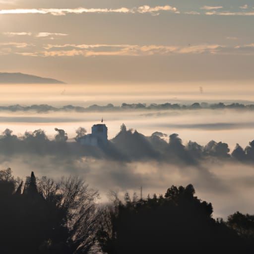 Mist and sun over the sea