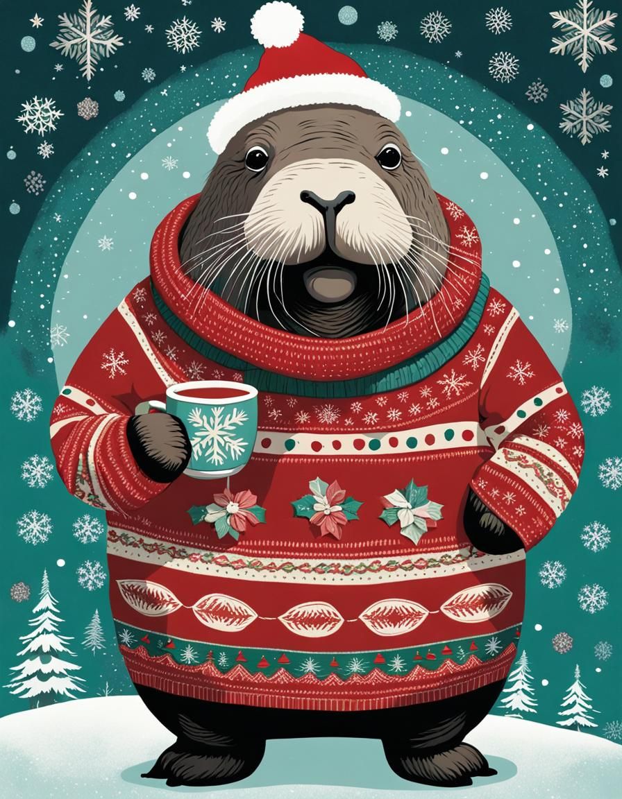 Walrus Christmas   by @Minium