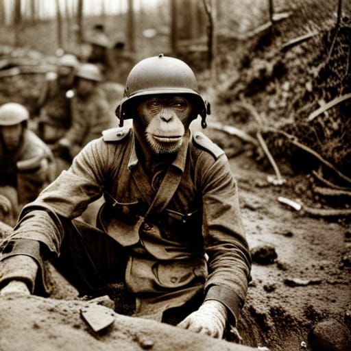 Chimpanzees as humans  by @ArtByAj