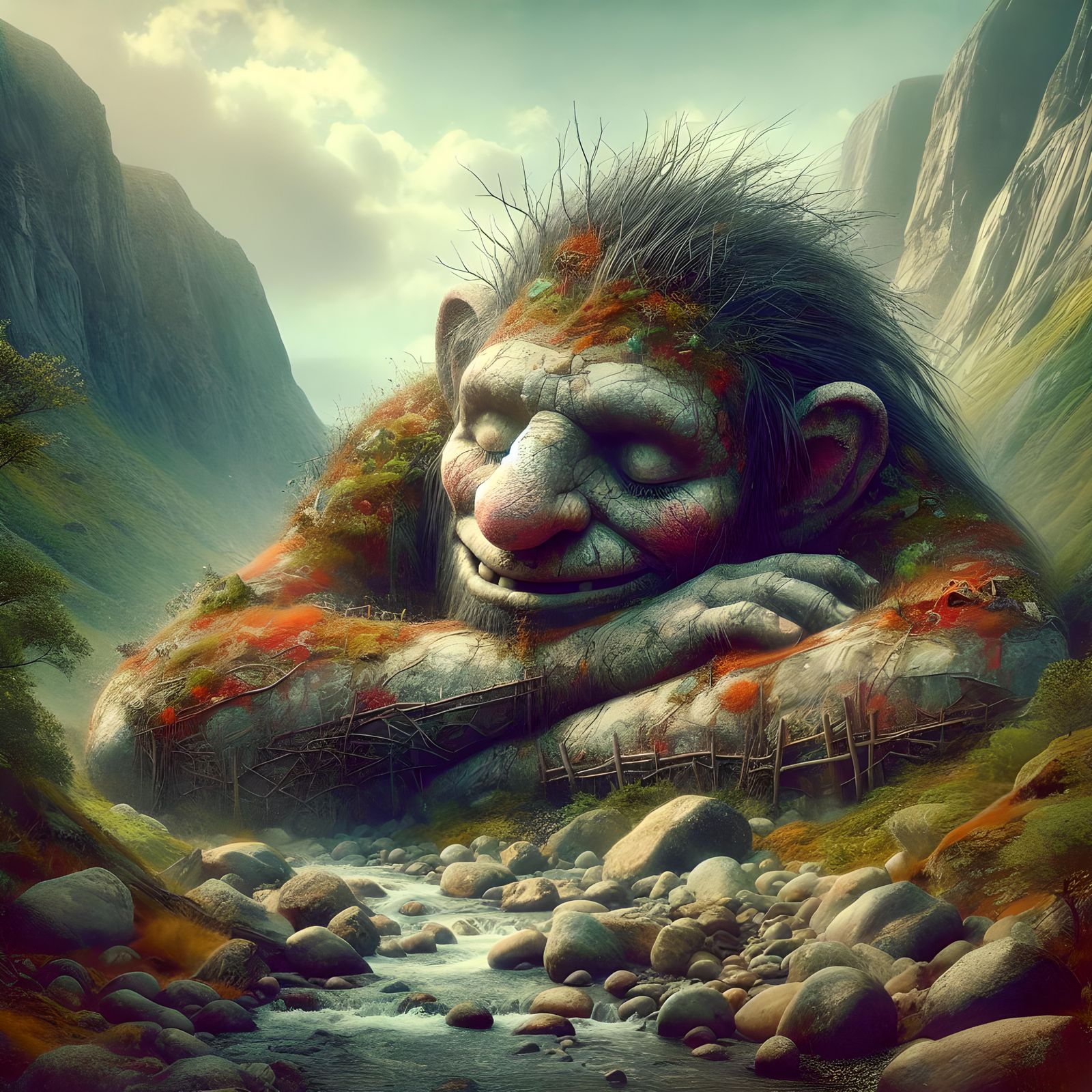 Sleeping Rock Troll