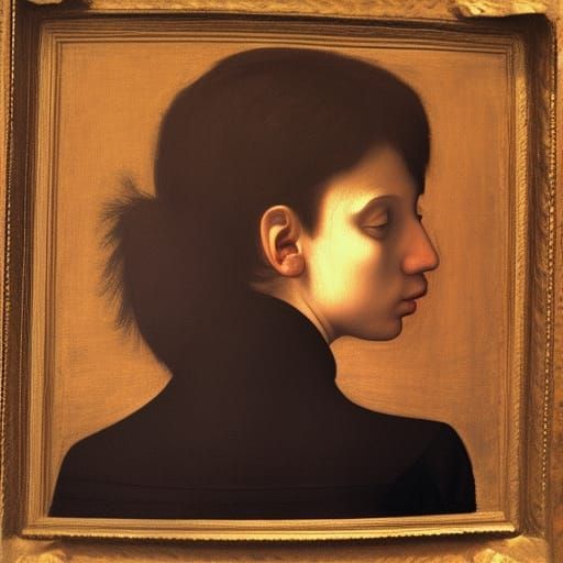 Woman wearing a Uniform in the style of Caravaggio