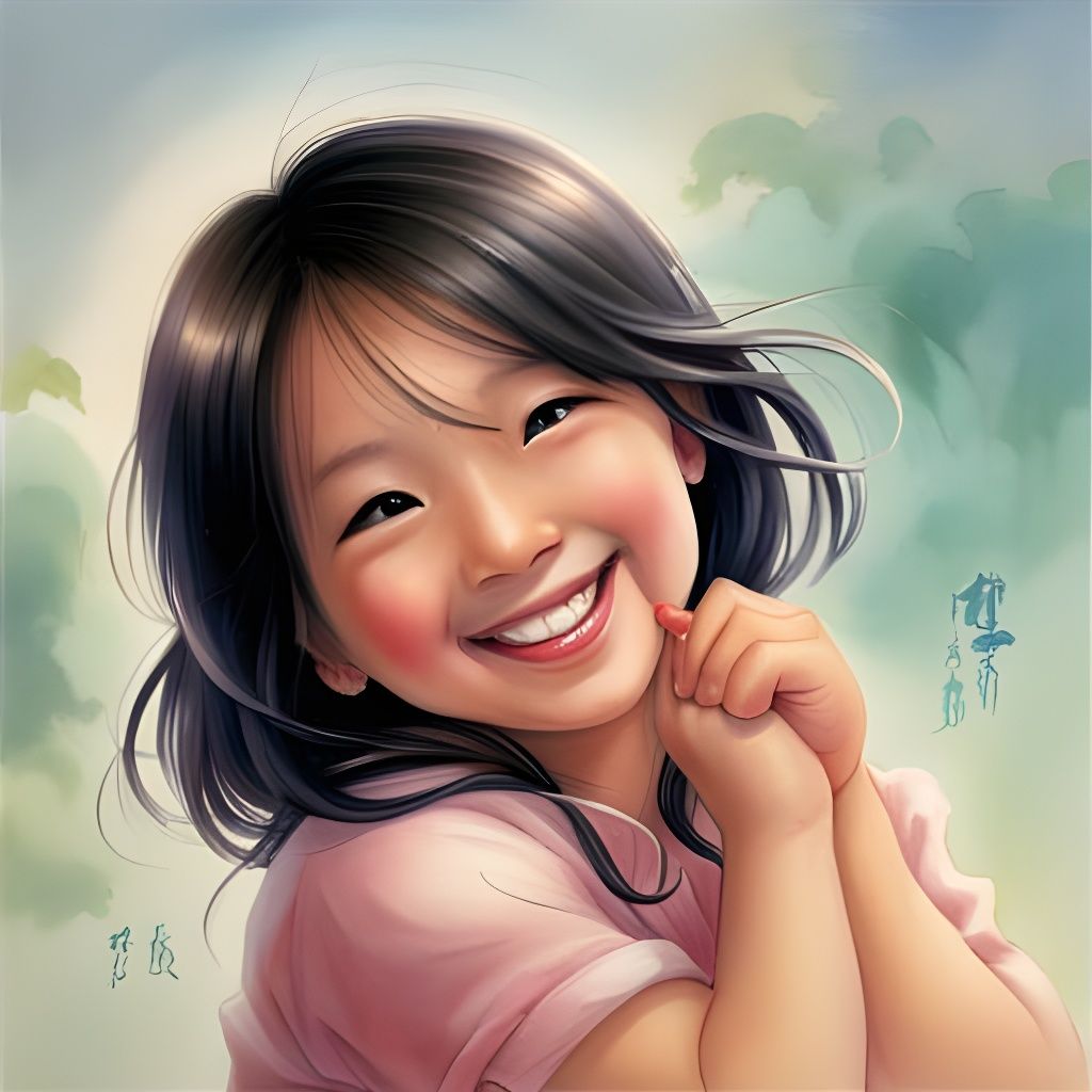 Smiling Girl 23129-006 - AI Generated Artwork - NightCafe Creator