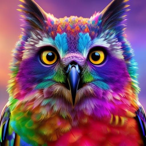 Rainbow OWL  by @BlackTree