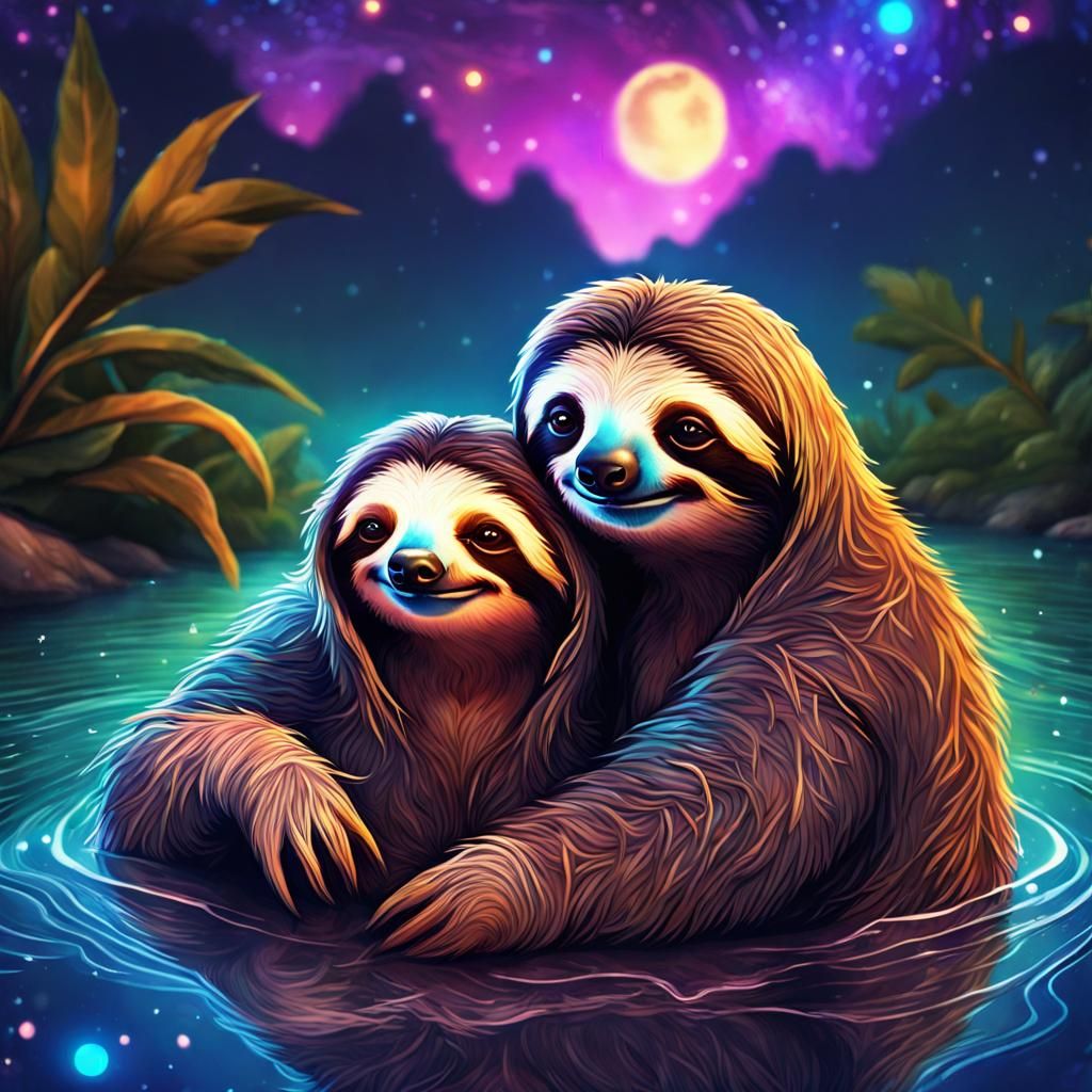 Cute sloths - AI Generated Artwork - NightCafe Creator