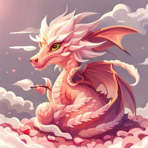 Sakura petal dragon - AI Generated Artwork - NightCafe Creator