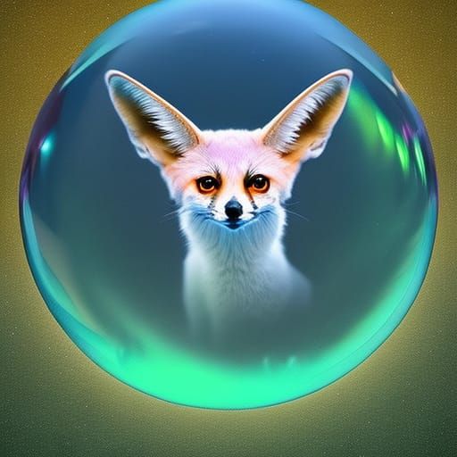 Fennec Fox Inside a Giant Cosmic Bubble - AI Generated Artwork ...