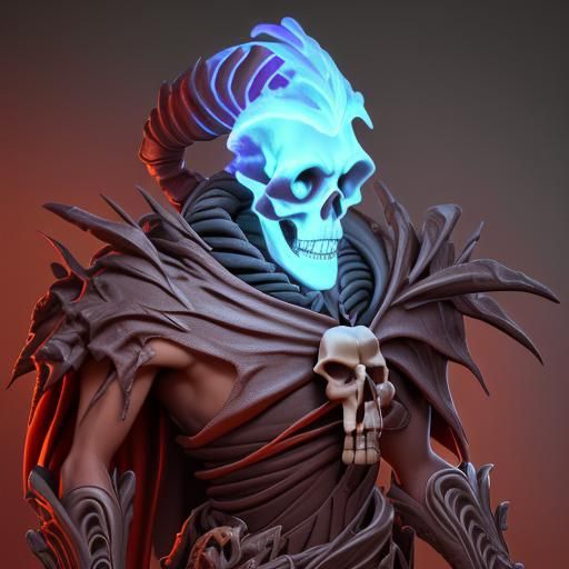 Male humanoid wsrrior with bone ridge 9n skull
