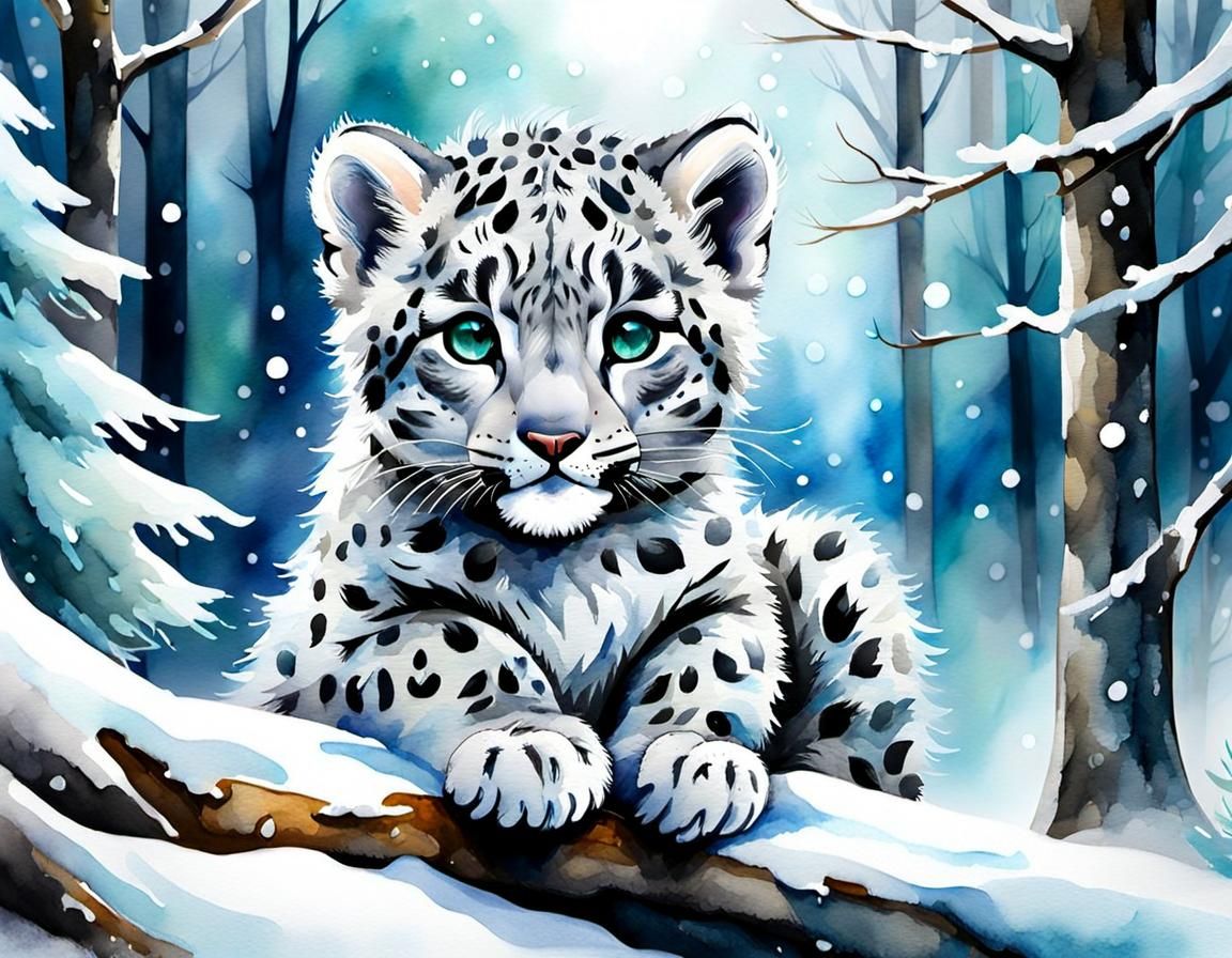 Snow Leopard Collection 1 AI Generated Artwork NightCafe Creator