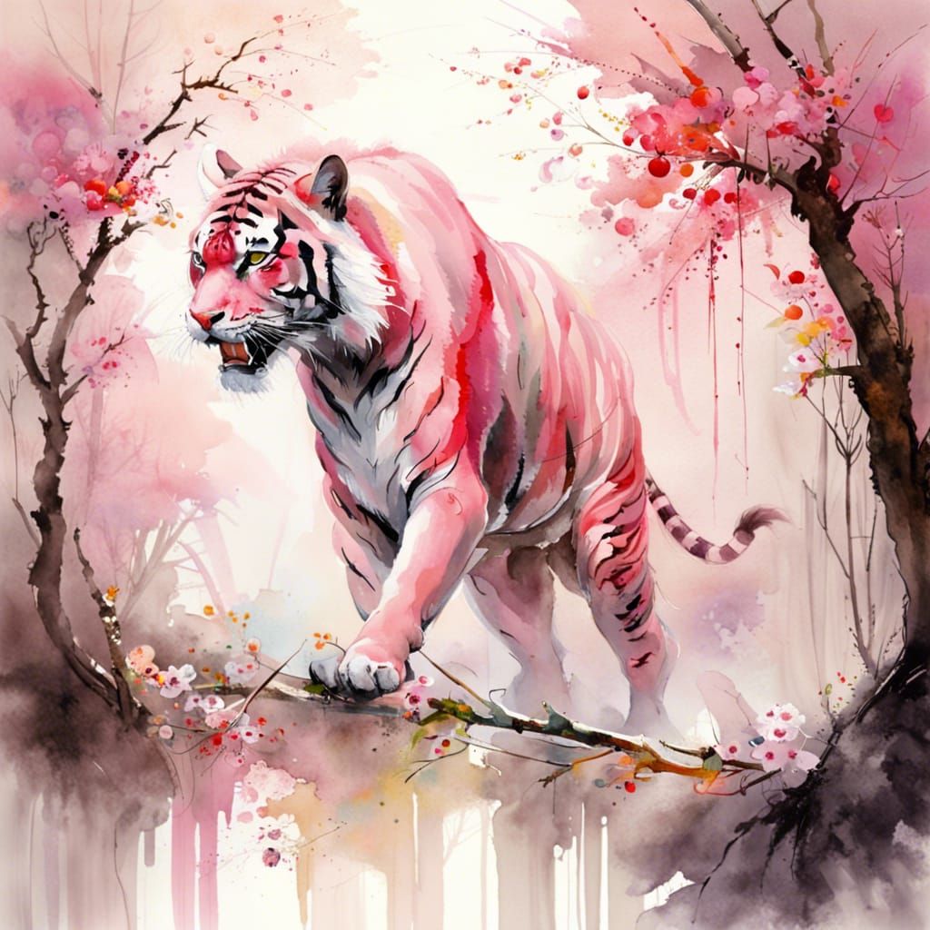Pink tiger 🐅 💗   by @Dreamer