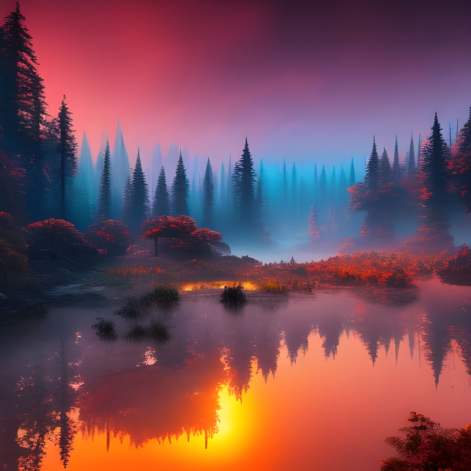 Sunset over lake  by @Arindam_G