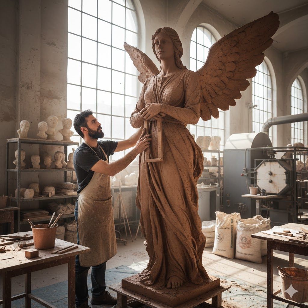 Terra cotta angel in the shop