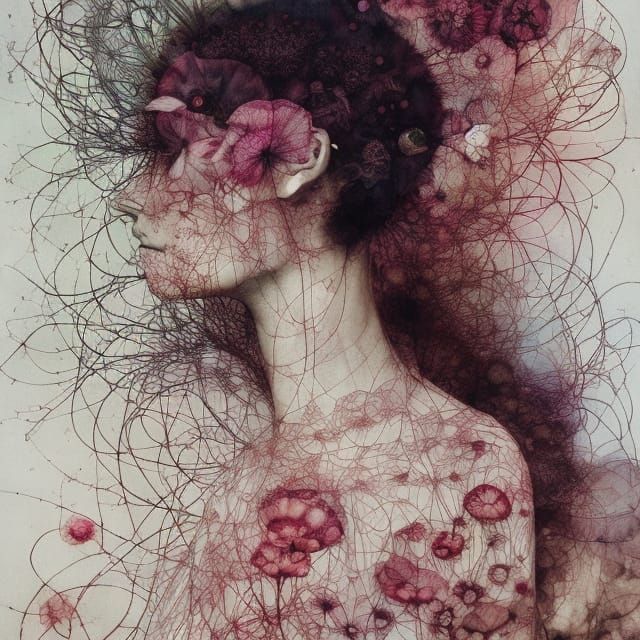 Ballerina Double Exposure: Watercolor Floral Collage