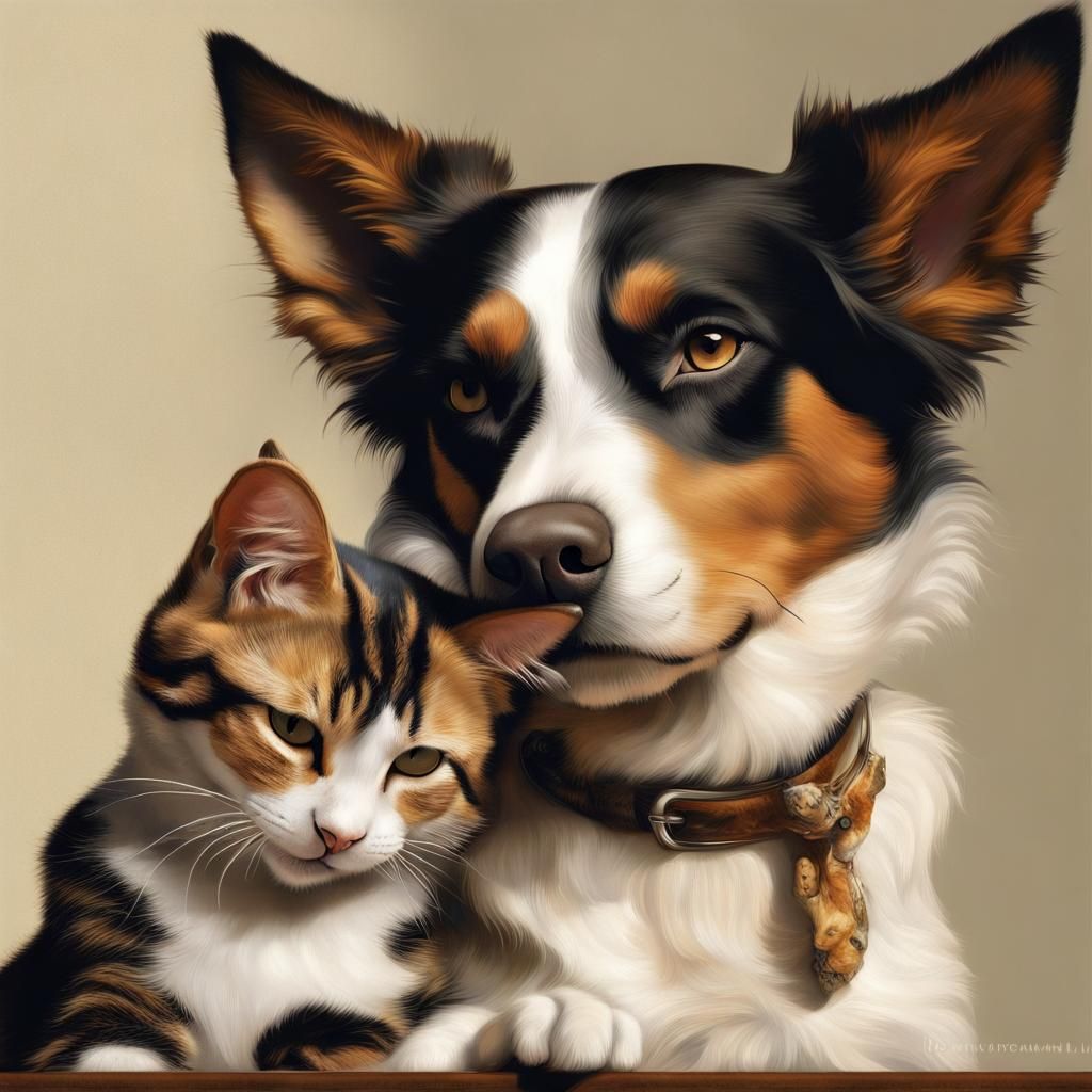 Tabby and Fido 4-Ever! 🐱❤️🐶  by @Jay Rah Rod