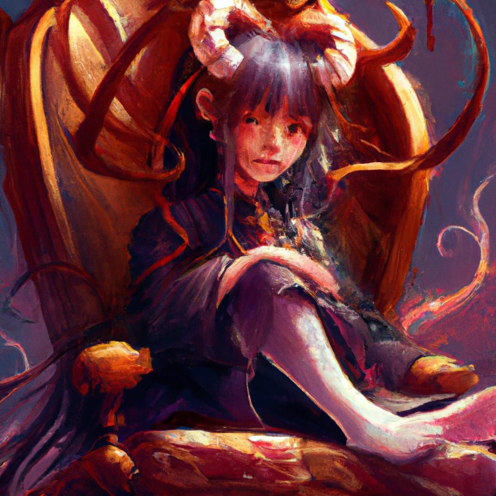 demon girl on her throne
