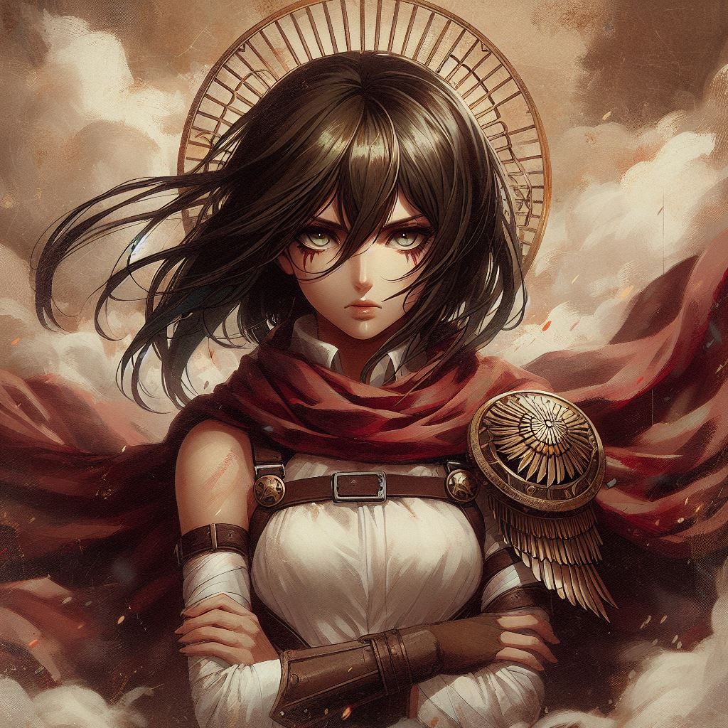 Vintage Mikasa as a Goddess of War
