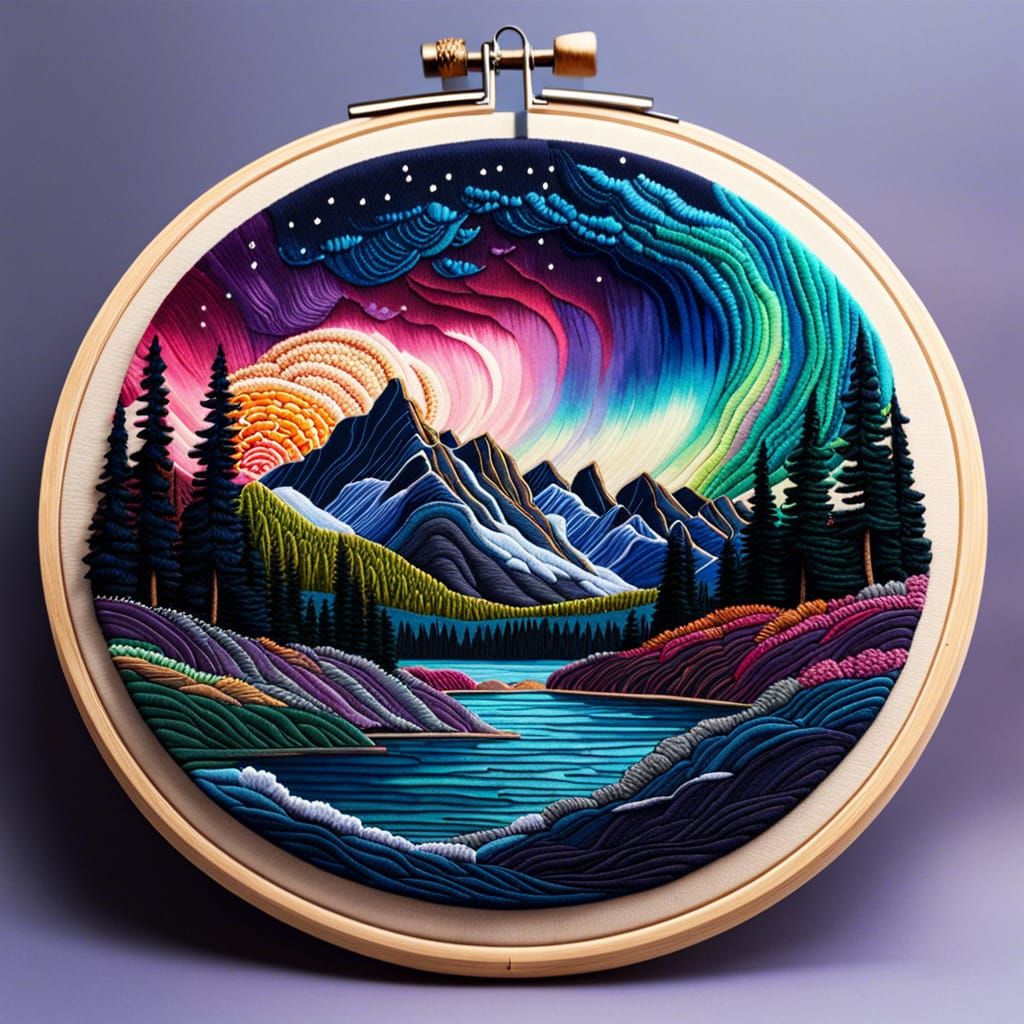 Landscape Embroidery💕✨  by @Elly