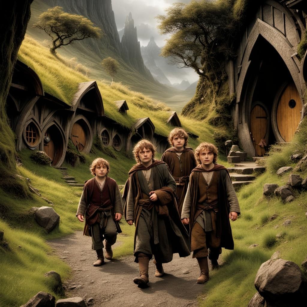 Hobbits in Isengard - AI Generated Artwork - NightCafe Creator