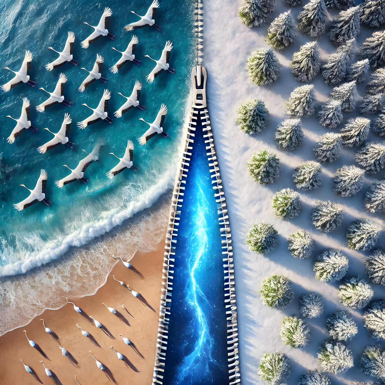 The movement of tectonic plates