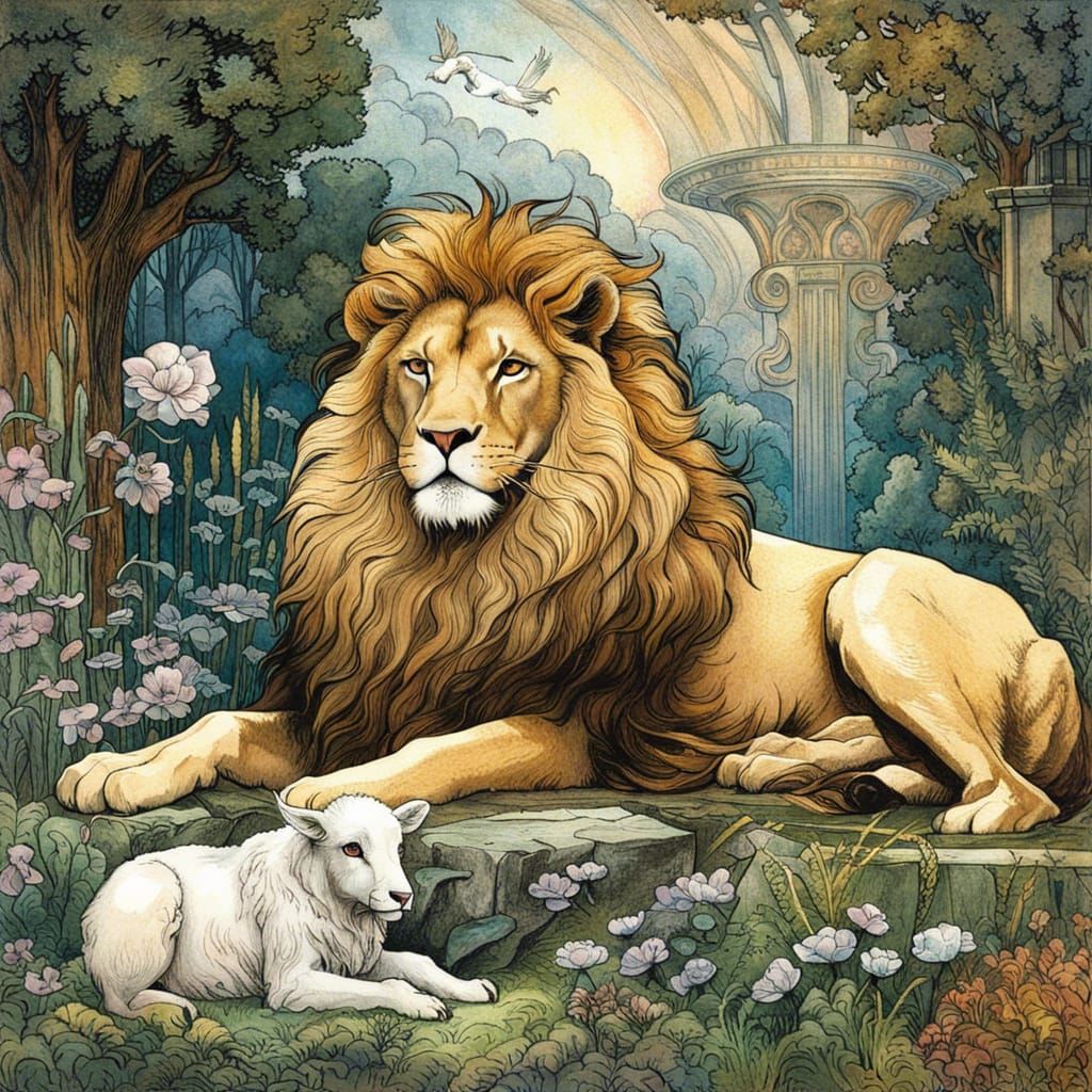 The Reconciliation of the Lion & the Lamb  by @Irr