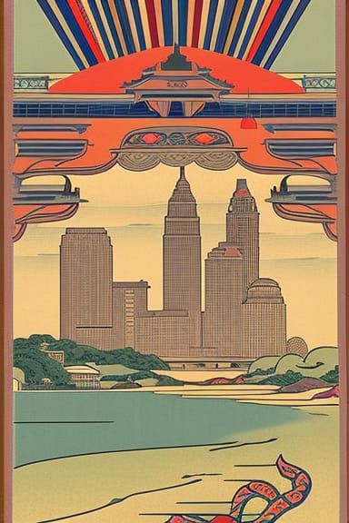 “Edgewater Park, Cleveland, Ohio”, travel poster, art deco, ...