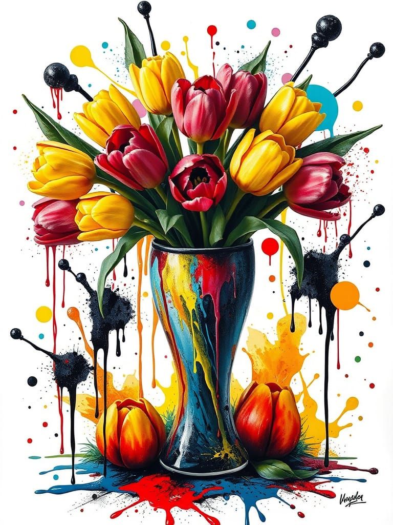 Dripping tulips.  by @Kernowek