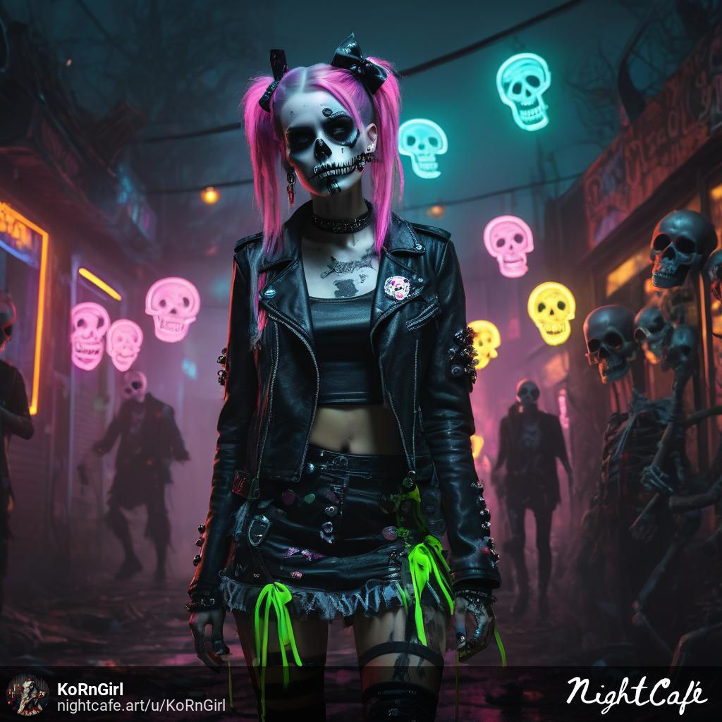 (Neon Zombified Cyber Punk Skeletons) Group 2