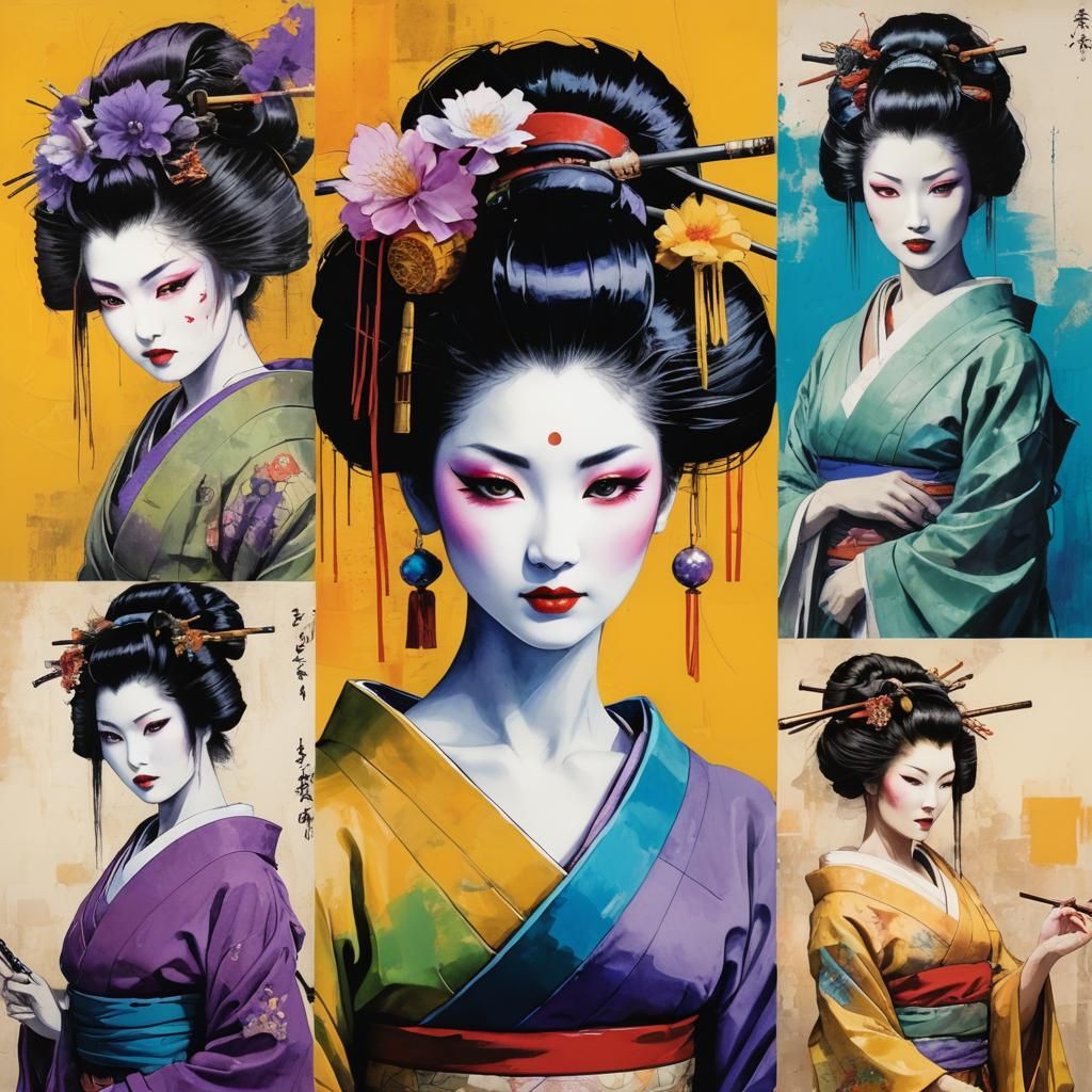 geisha pop art  by @SleepySnow