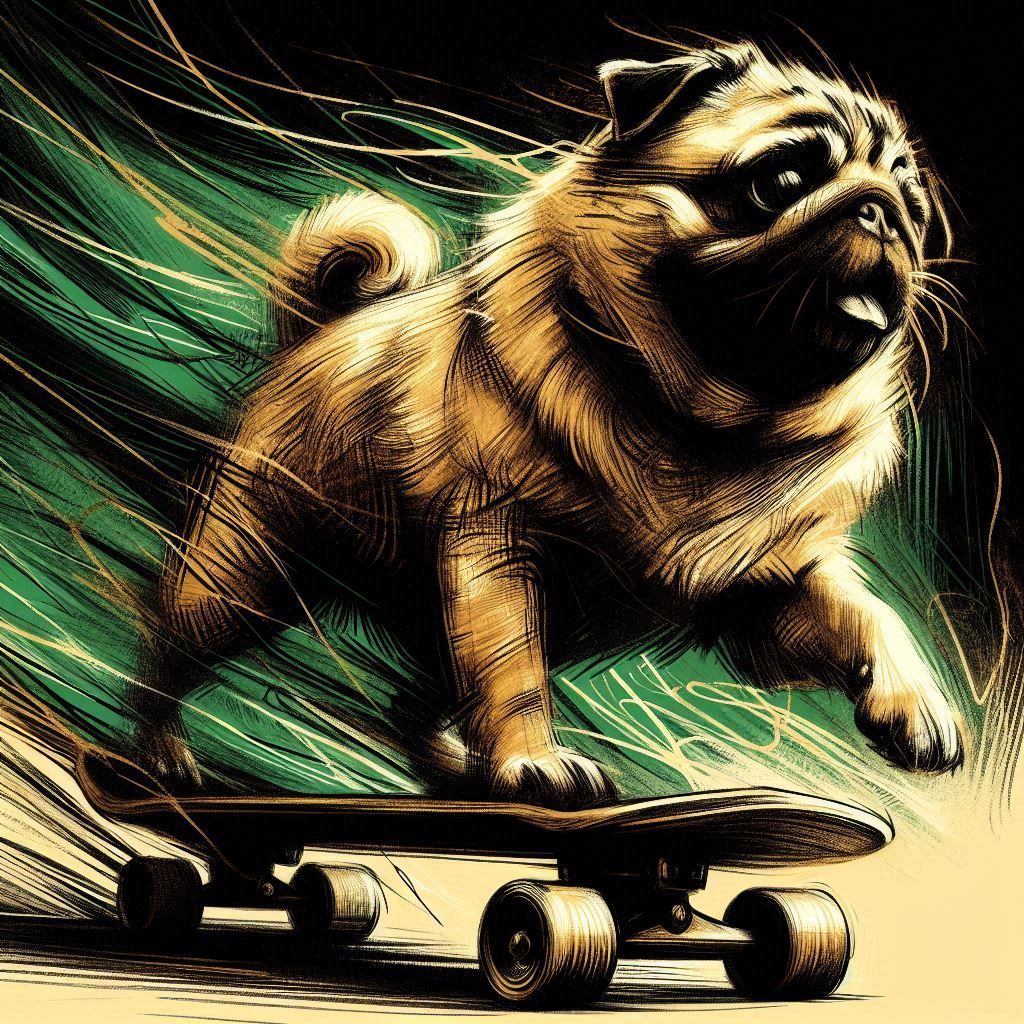 Skateboard Pug