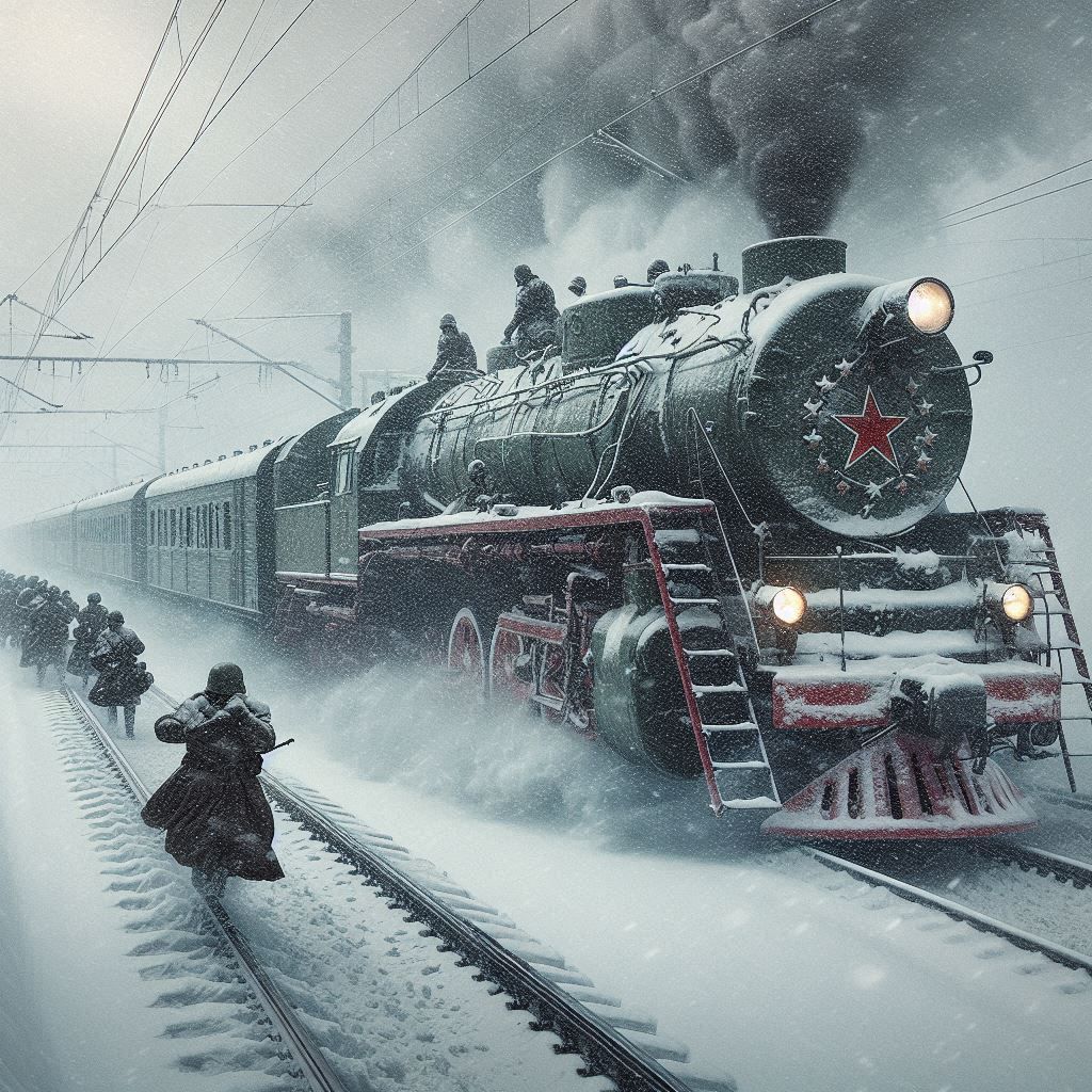 Red army train, somewhere in USSR in 1921