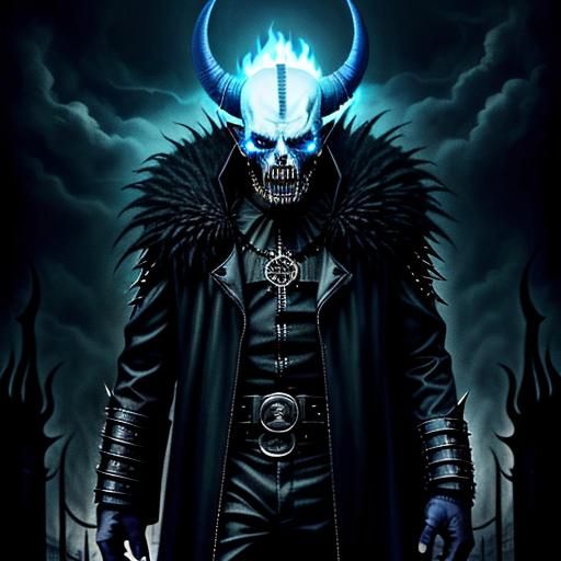 SPIKED GATEWAY TO INSANITY, INDIGO BLUE HELLS ANGEL LEATHERS...