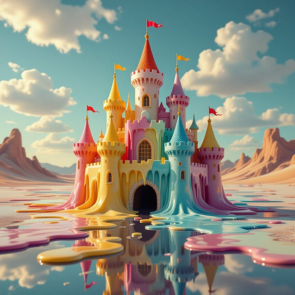 Melting Castle  by @PookiePaints