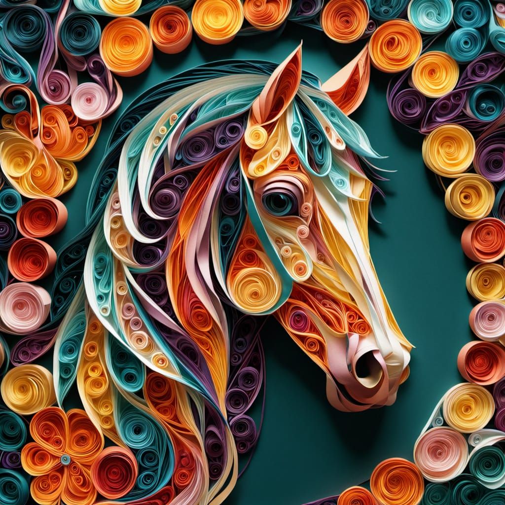 Quilling Horse  by @undefined