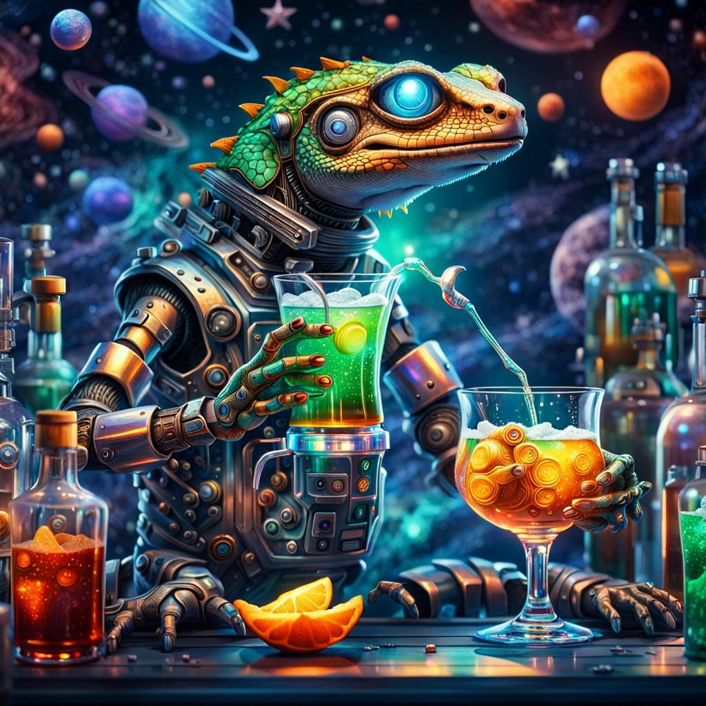 Space Bartender  by @Dark Crystal