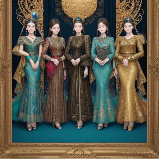 Girls in Golden Opulence