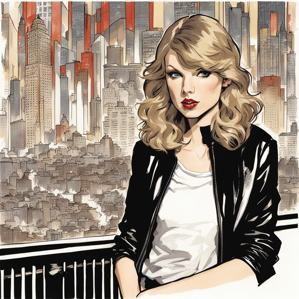 Taylor Swift by Adam Hughes - AI Generated Artwork - NightCafe Creator