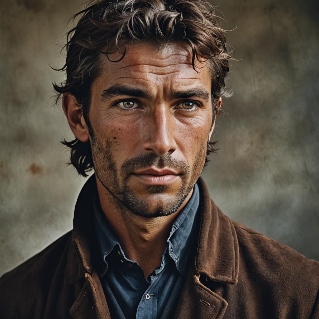 Equestrian Portrait: Man and Pony in Studio Lighting