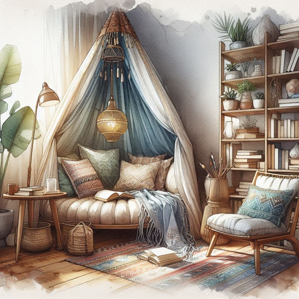 Boho Style Book Nook