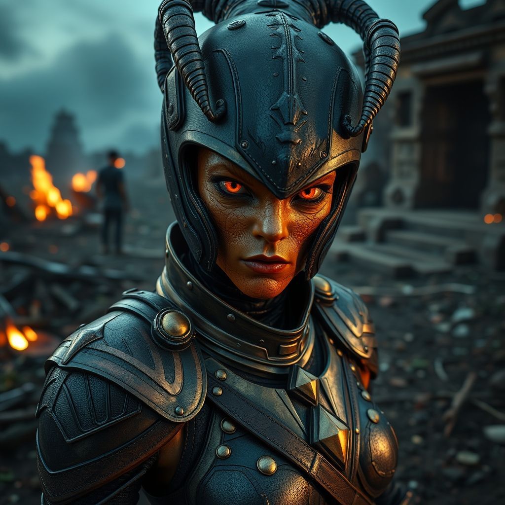 A close-up white American mutant creature