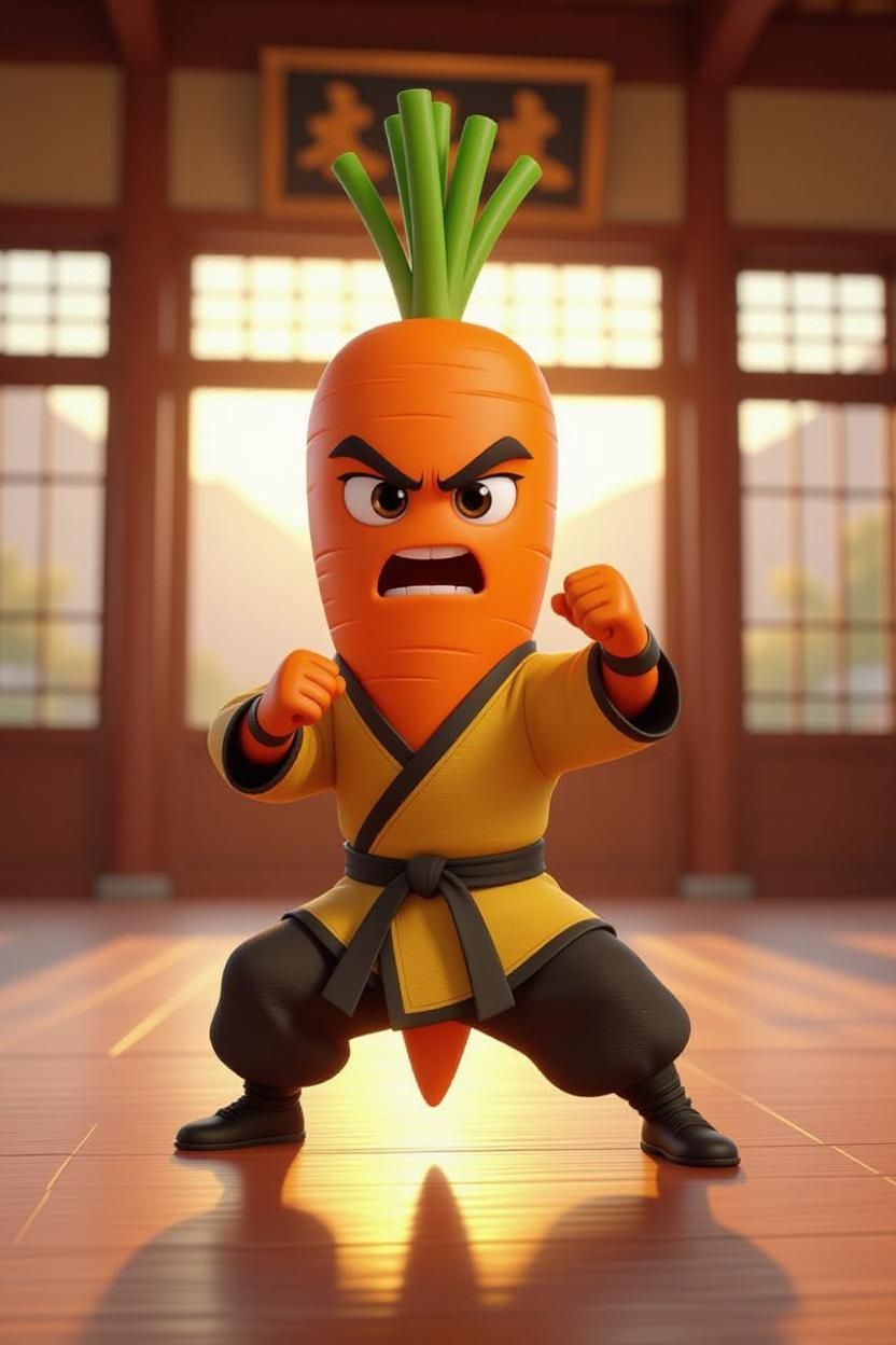Miniature carrot kungfu master