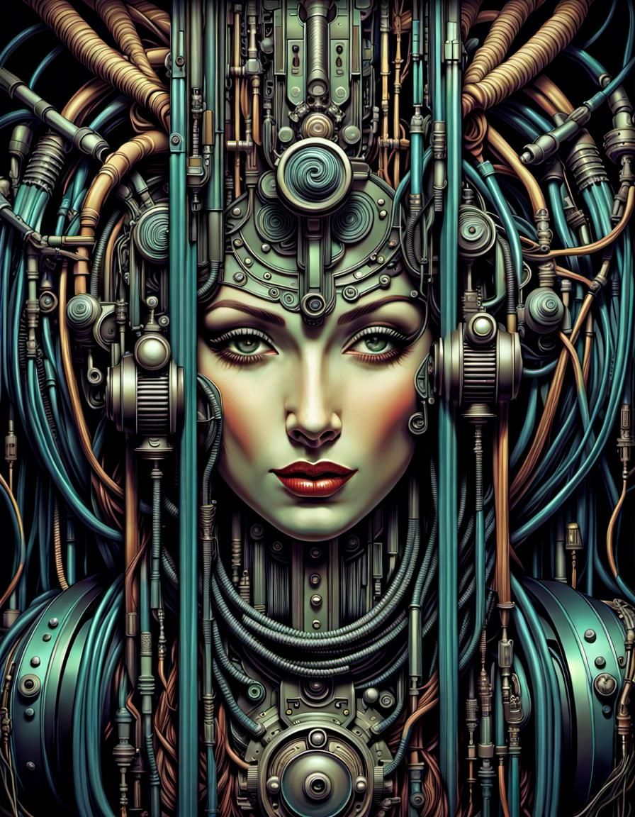 Art Deco style Machine Woman - AI Generated Artwork - NightCafe Creator