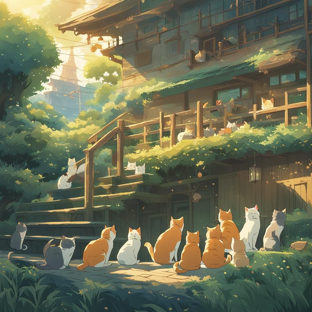 Litter of countless cats