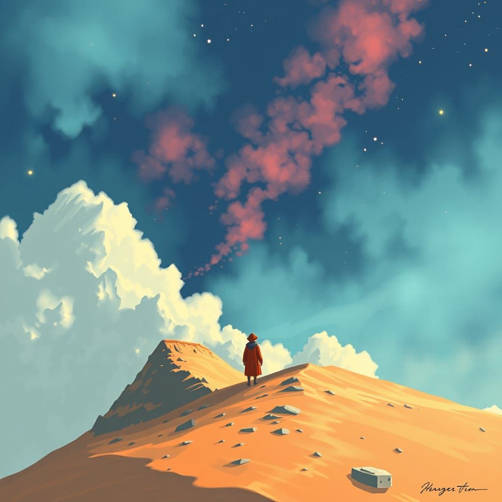 Mysterious Mountain Landscape in a Dreamlike Atmosphere