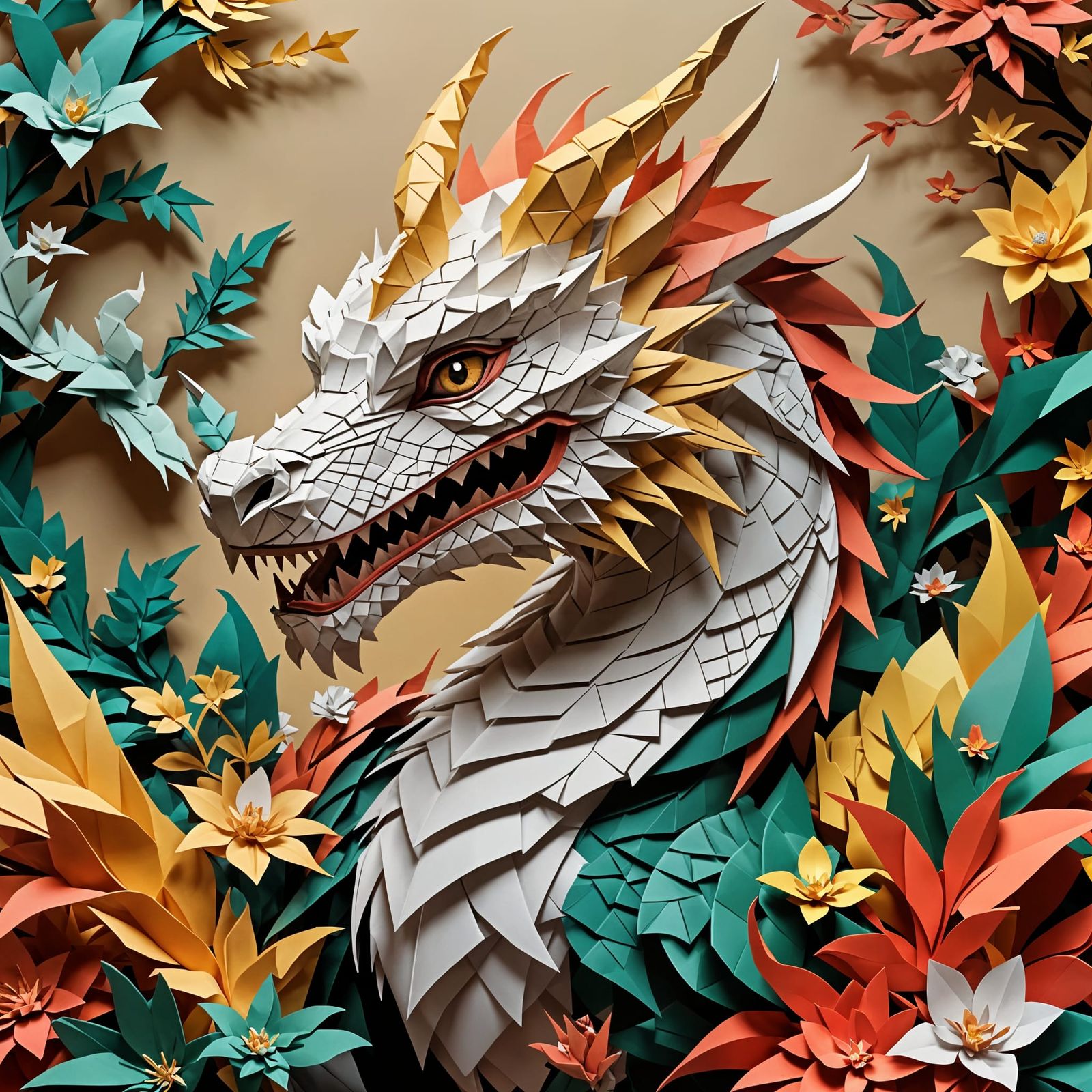 Kirigami Dragon  by @DragonIdk