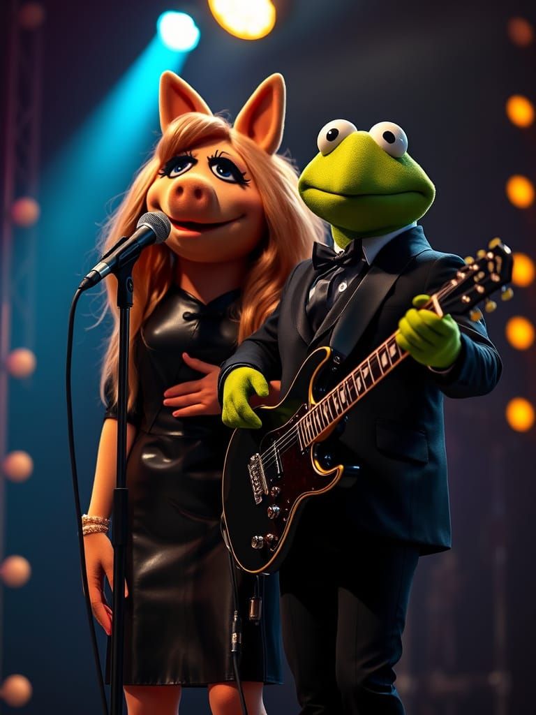 Miss Piggy and Kermit Rock and Roll Concert
